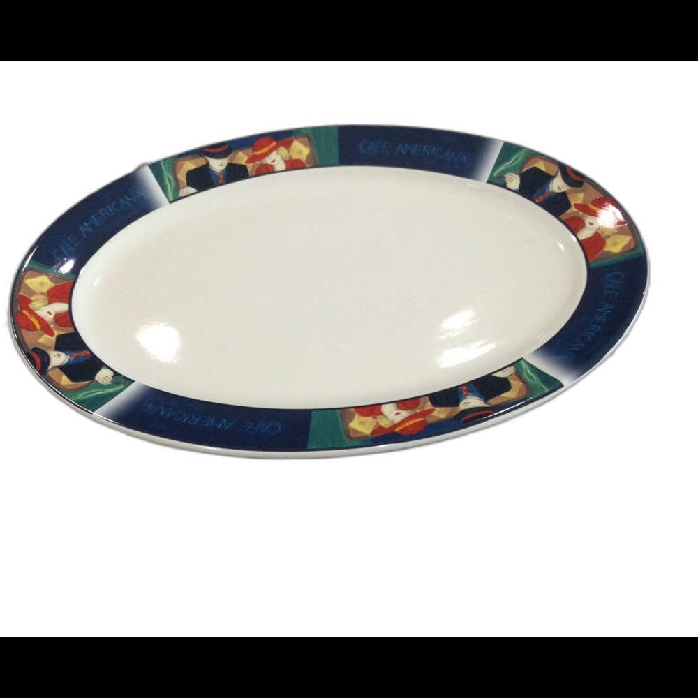 Sango Serving Platter Cafe Americana Oval 16” approx. #4911